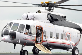 The Governor of Arunachal Pradesh Lt. General Nirbhay Sharma waving to the people before his departure from Itanagar on 25th May 2015 